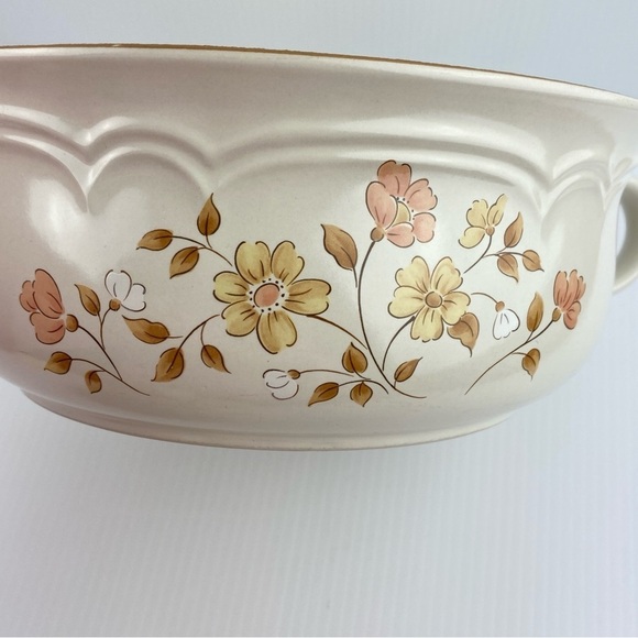 Cordella Vintage Stoneware Covered Casserole Dish Burnet Pattern 70s-80s - Picture 2 of 11